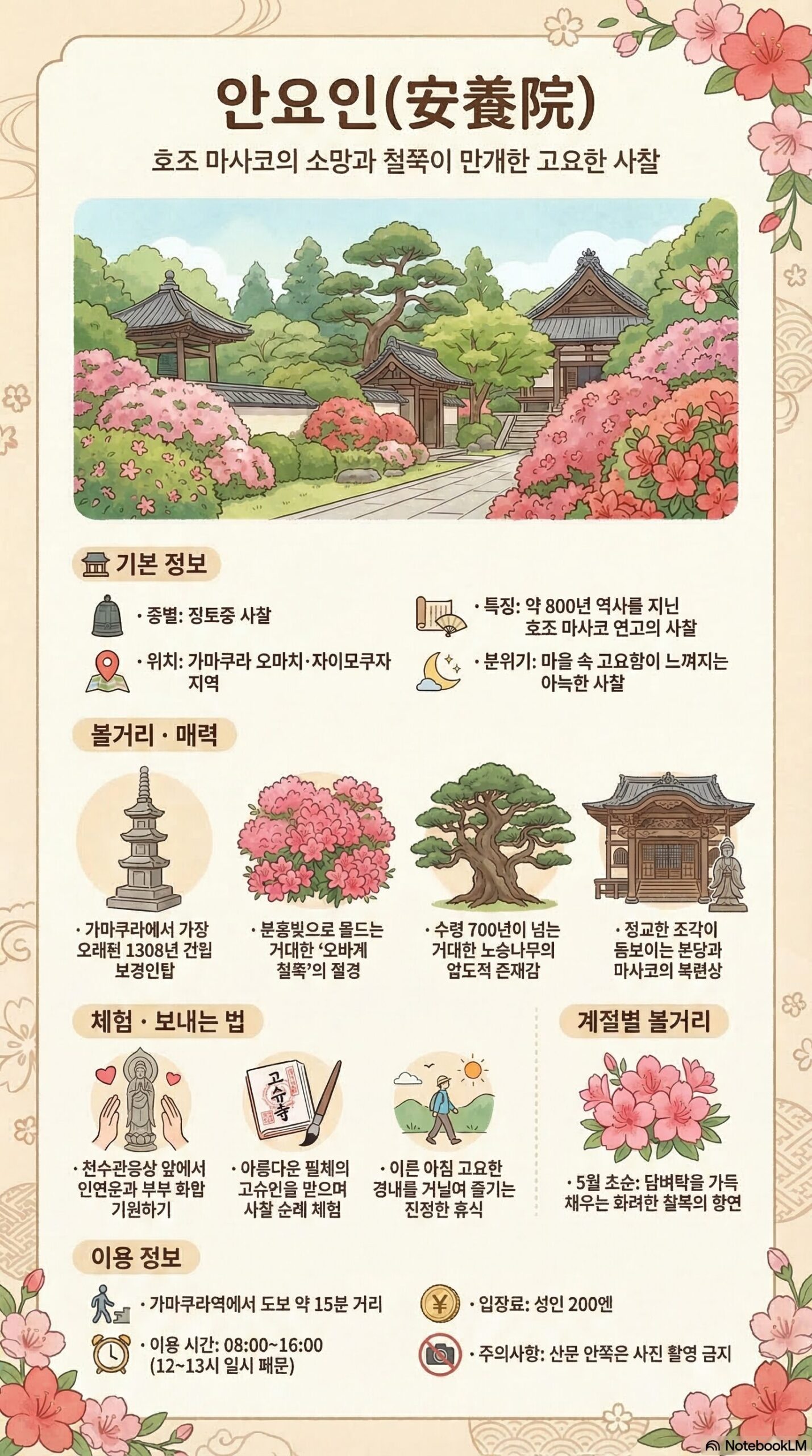 안요인 관광 정보 인포그래픽