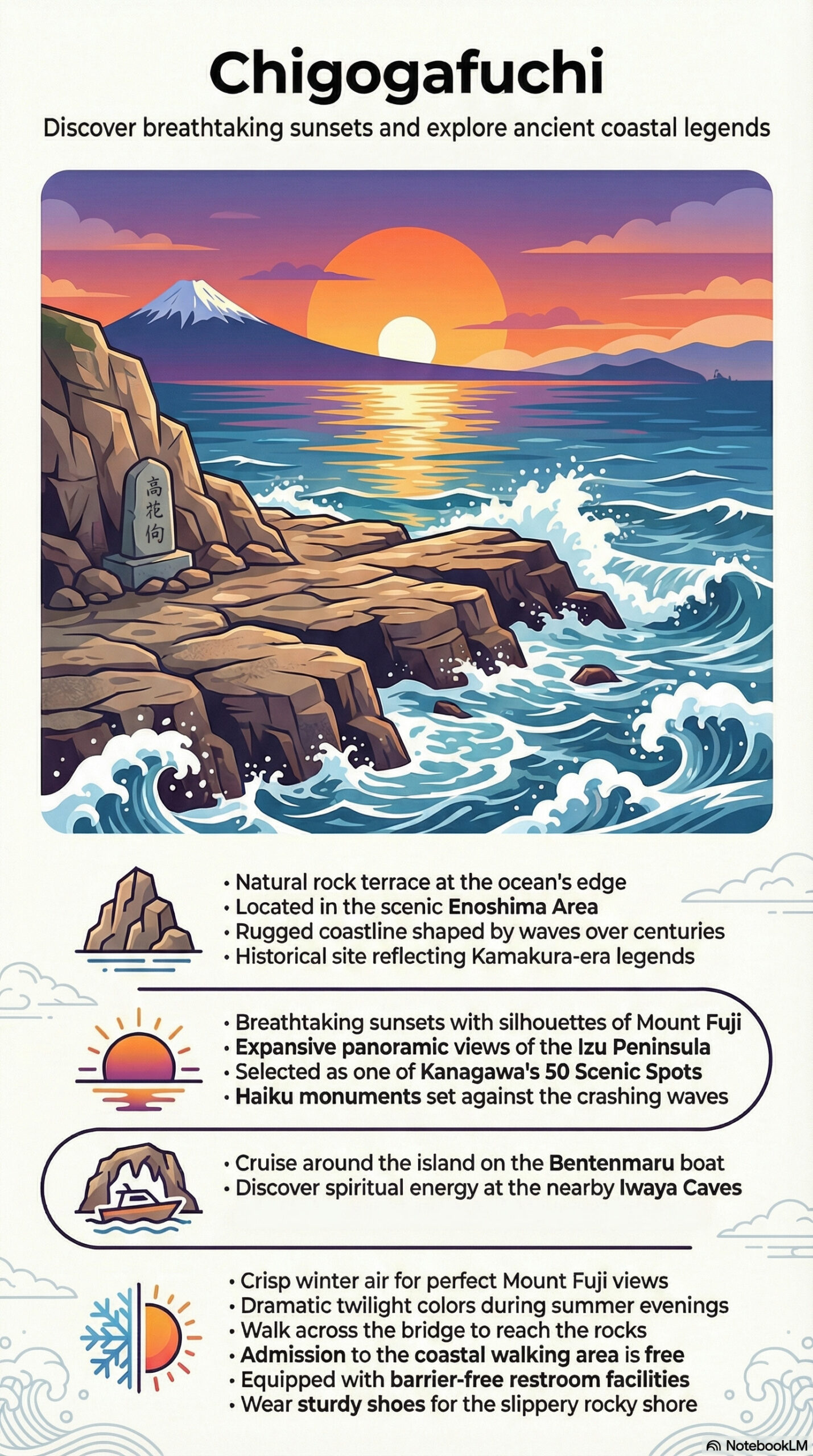 Chigogafuchi travel information infographic