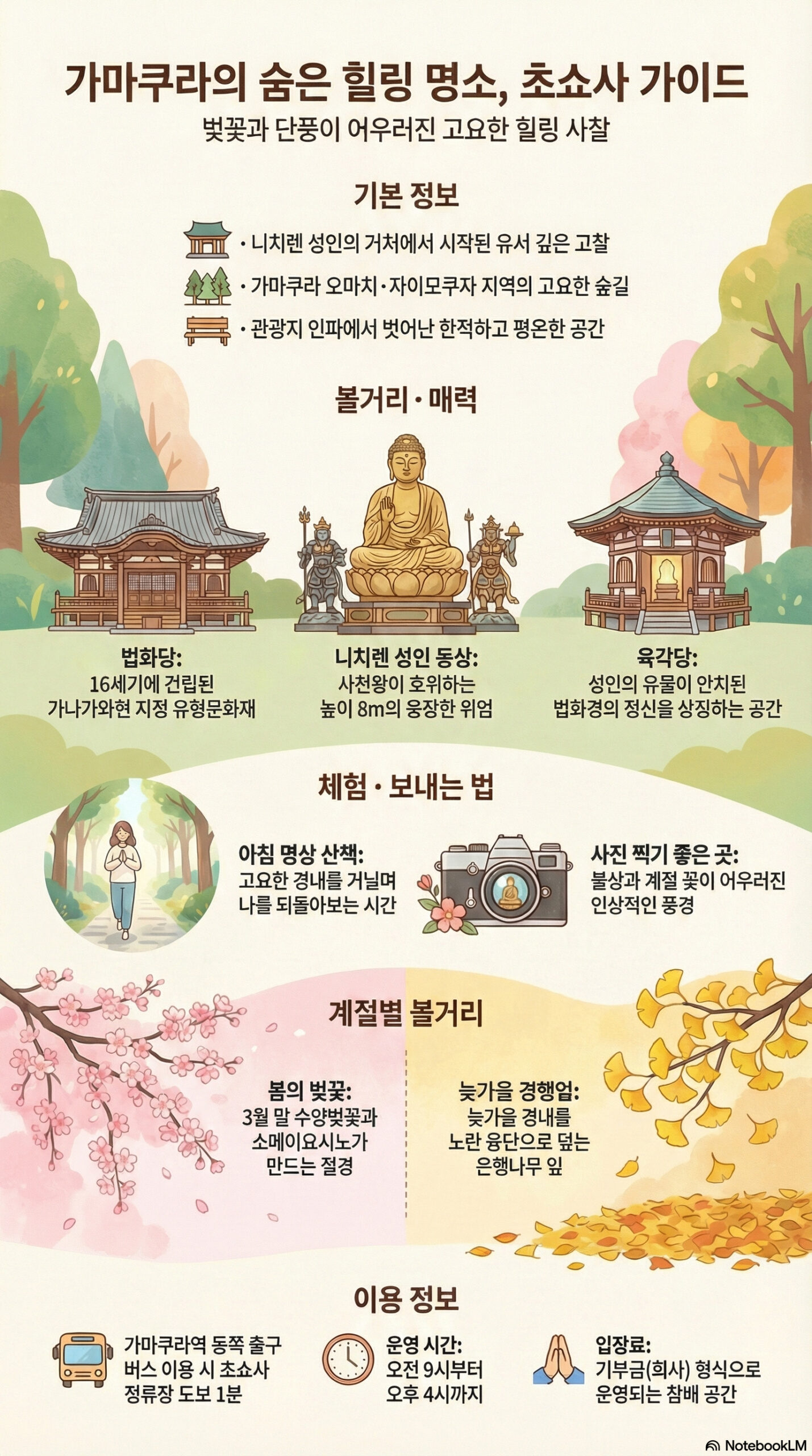조쇼지 관광 정보 인포그래픽 | 카마쿠라 관광 완전 가이드 조쇼지 관광 정보 인포그래픽