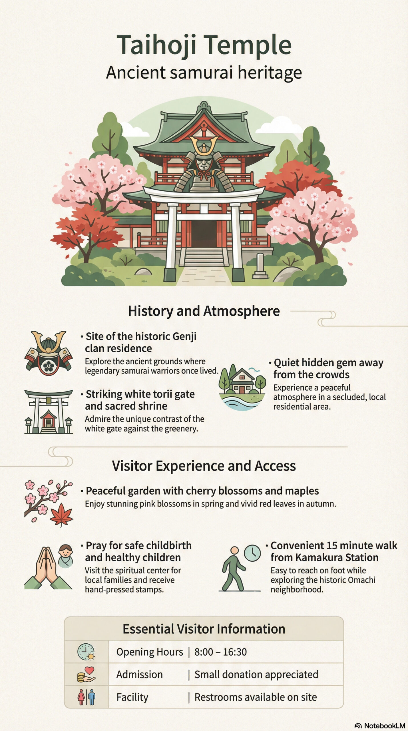 Daiho-ji Temple travel information infographic
