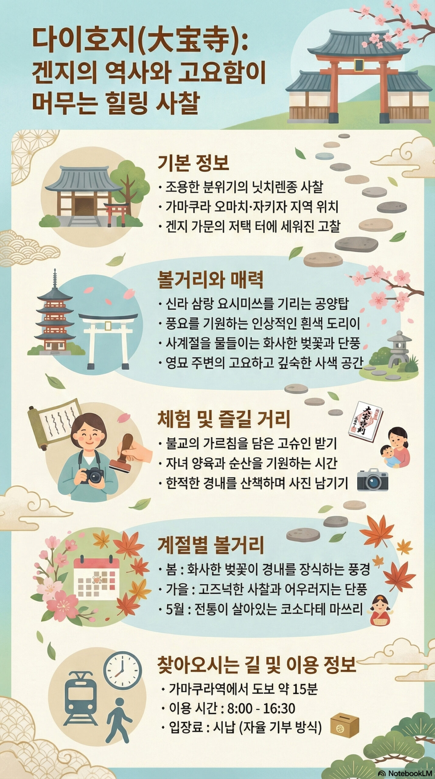 다이호지 관광 정보 인포그래픽
