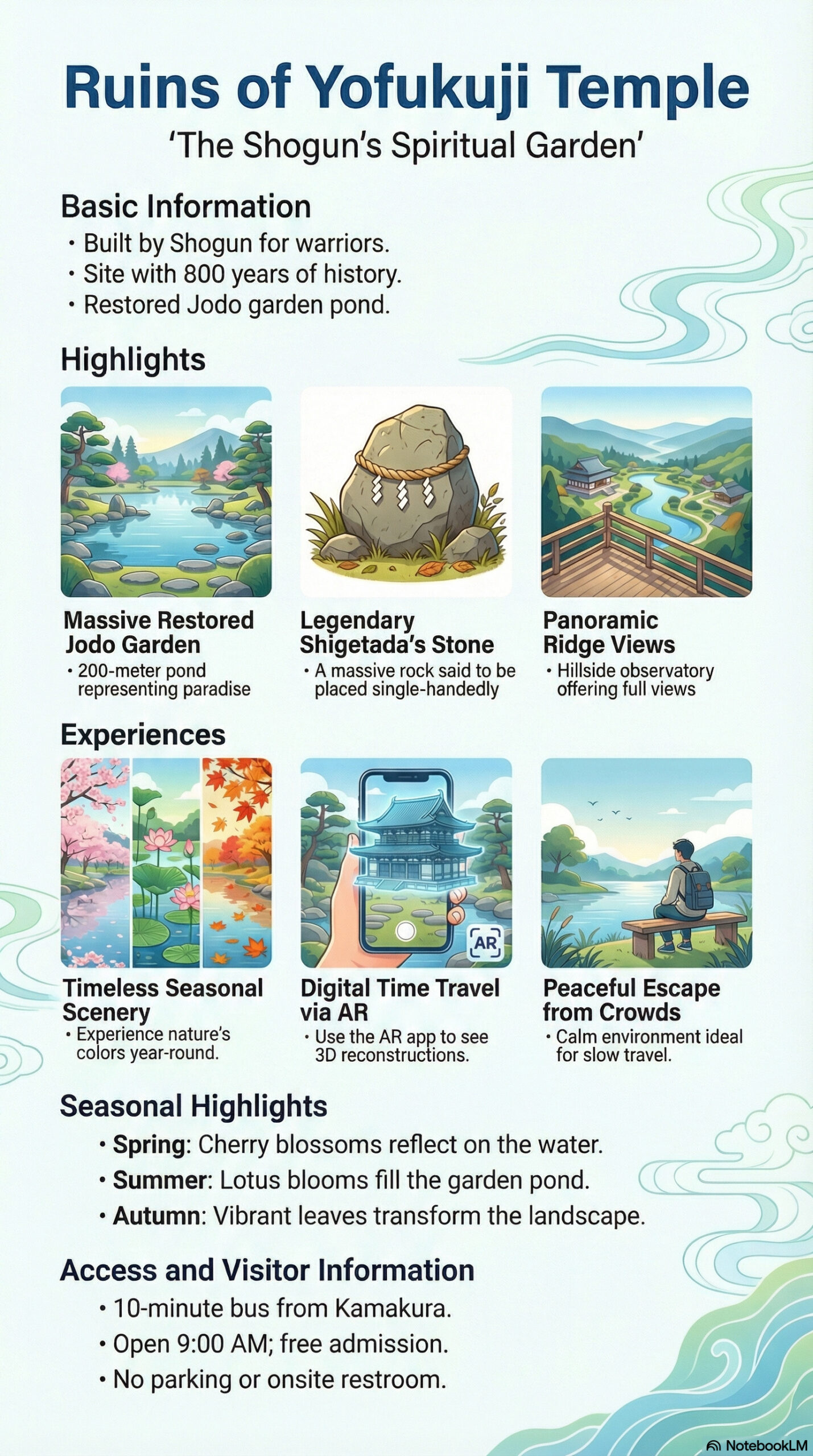 Eifukuji Ruins travel information infographic | Kamakura Guide Eifukuji Ruins travel information infographic