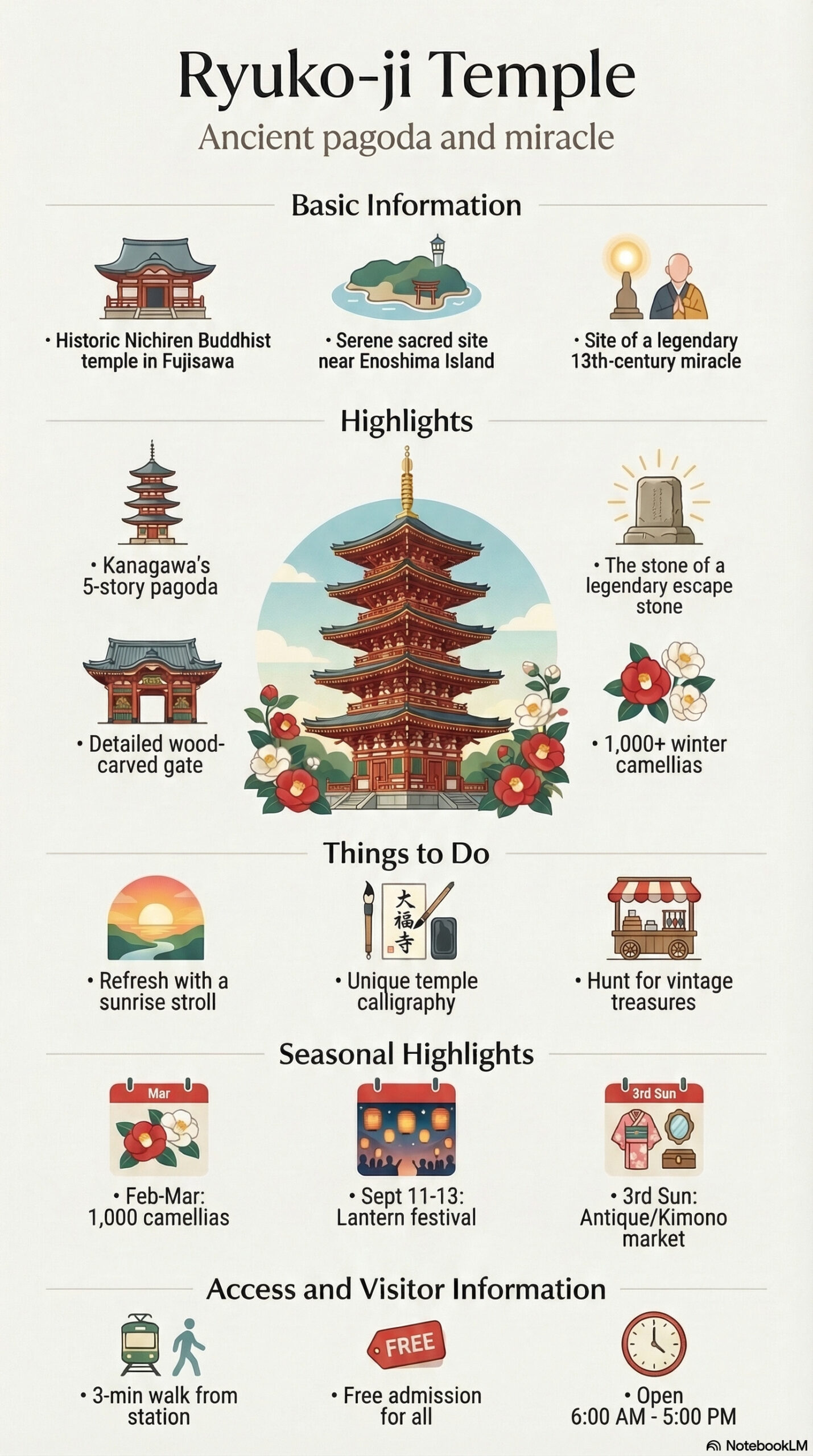 Ryuko-ji Temple travel information infographic