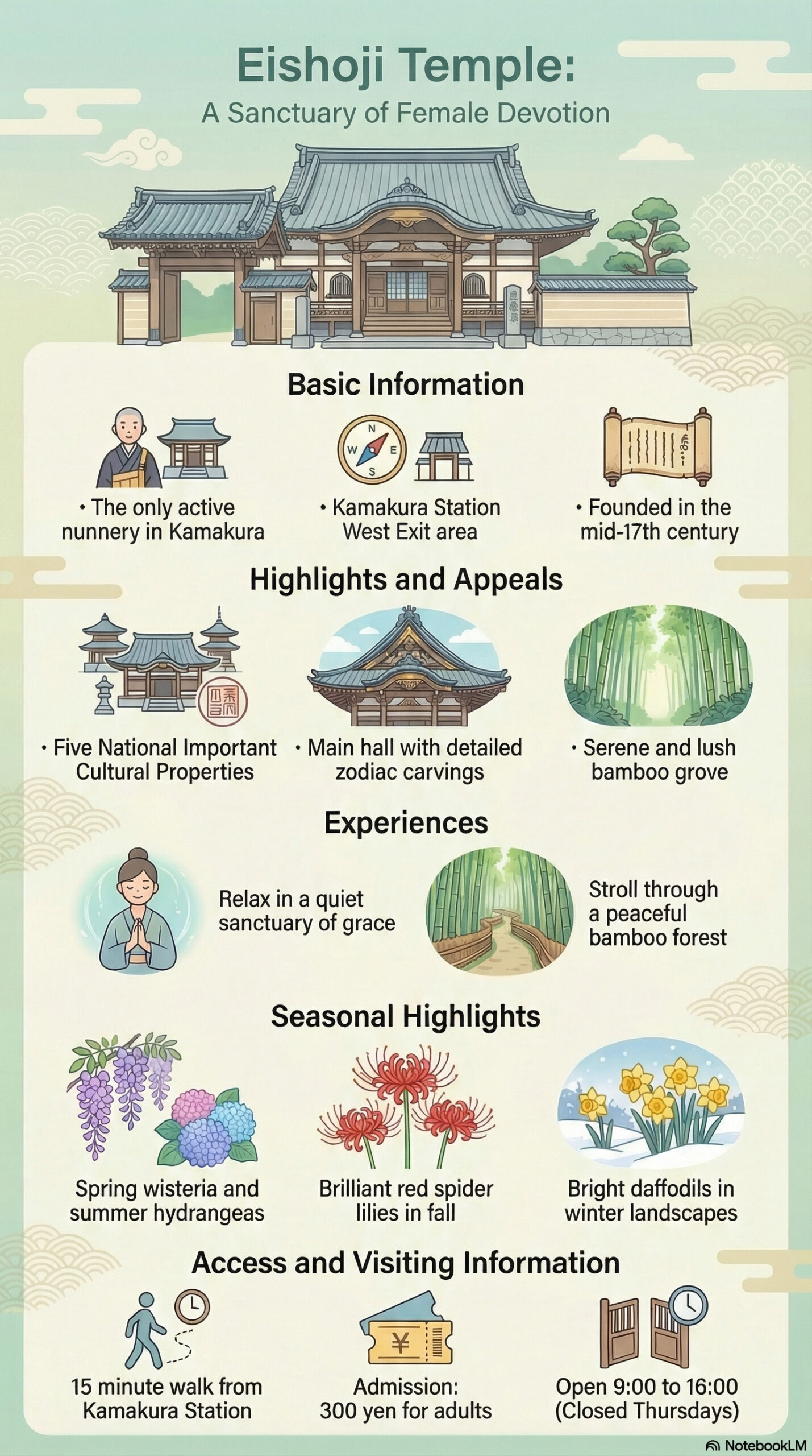 Eisho-ji Temple travel information infographic