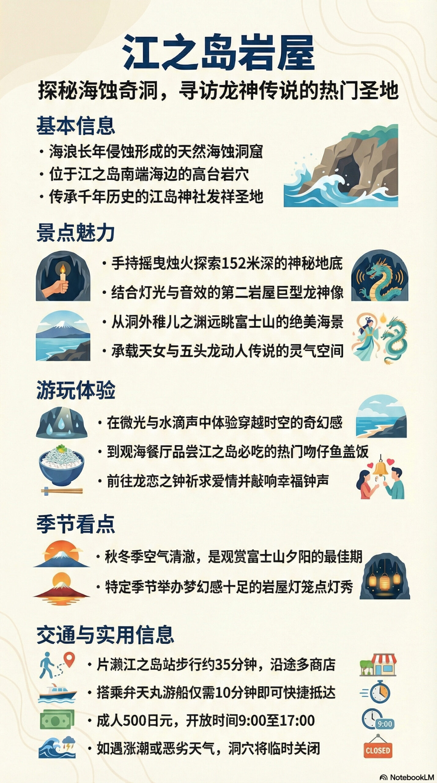 江之岛岩屋洞窟旅游信息图
