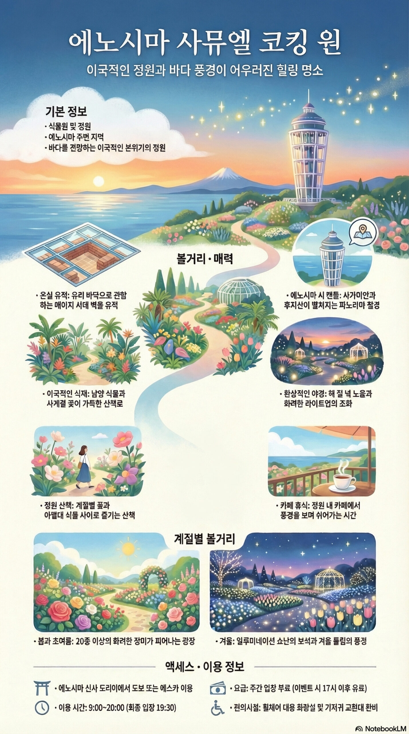 에노시마 사무엘 코킹 정원 관광 정보 인포그래픽