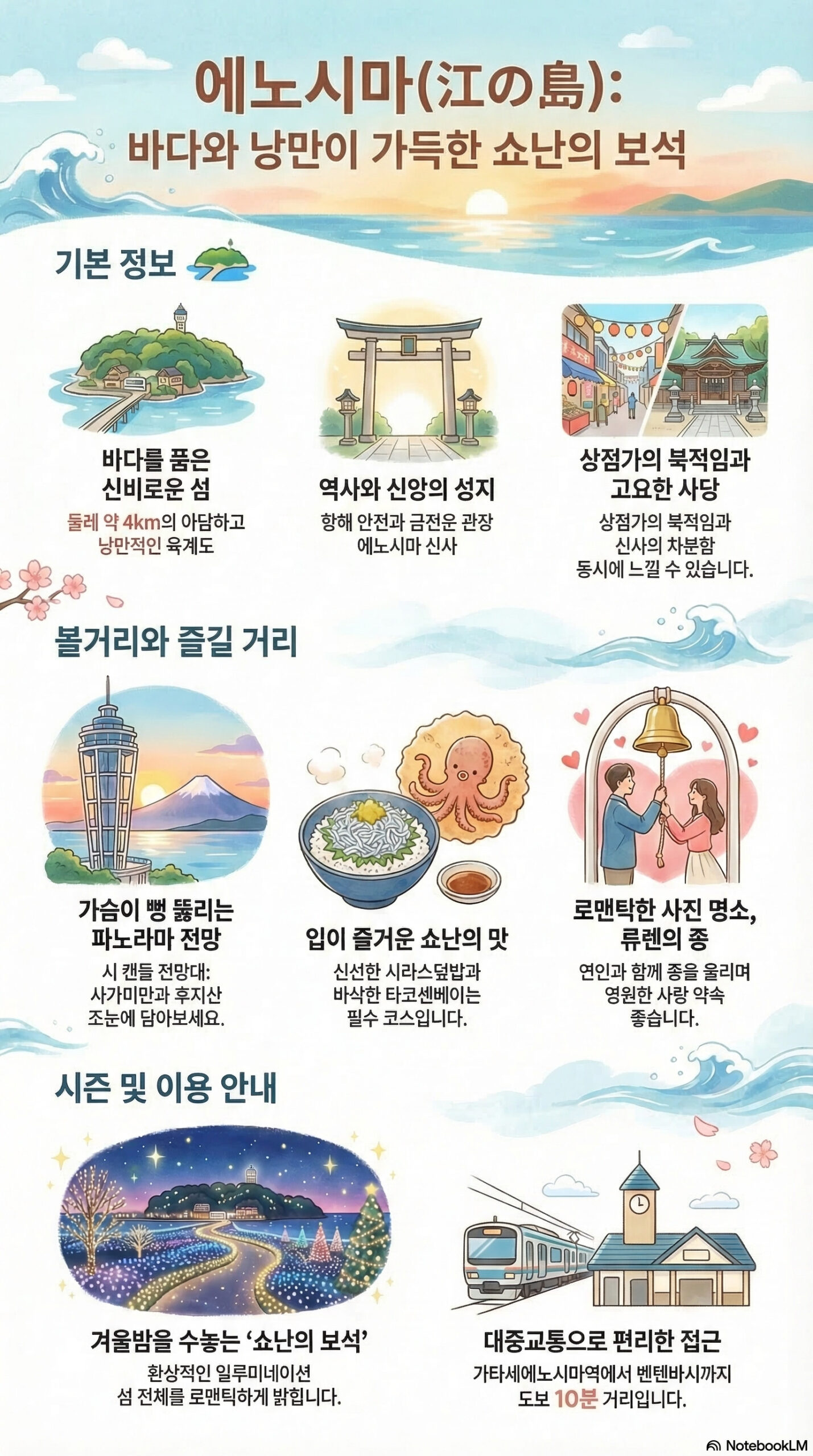 에노시마 관광 정보 인포그래픽