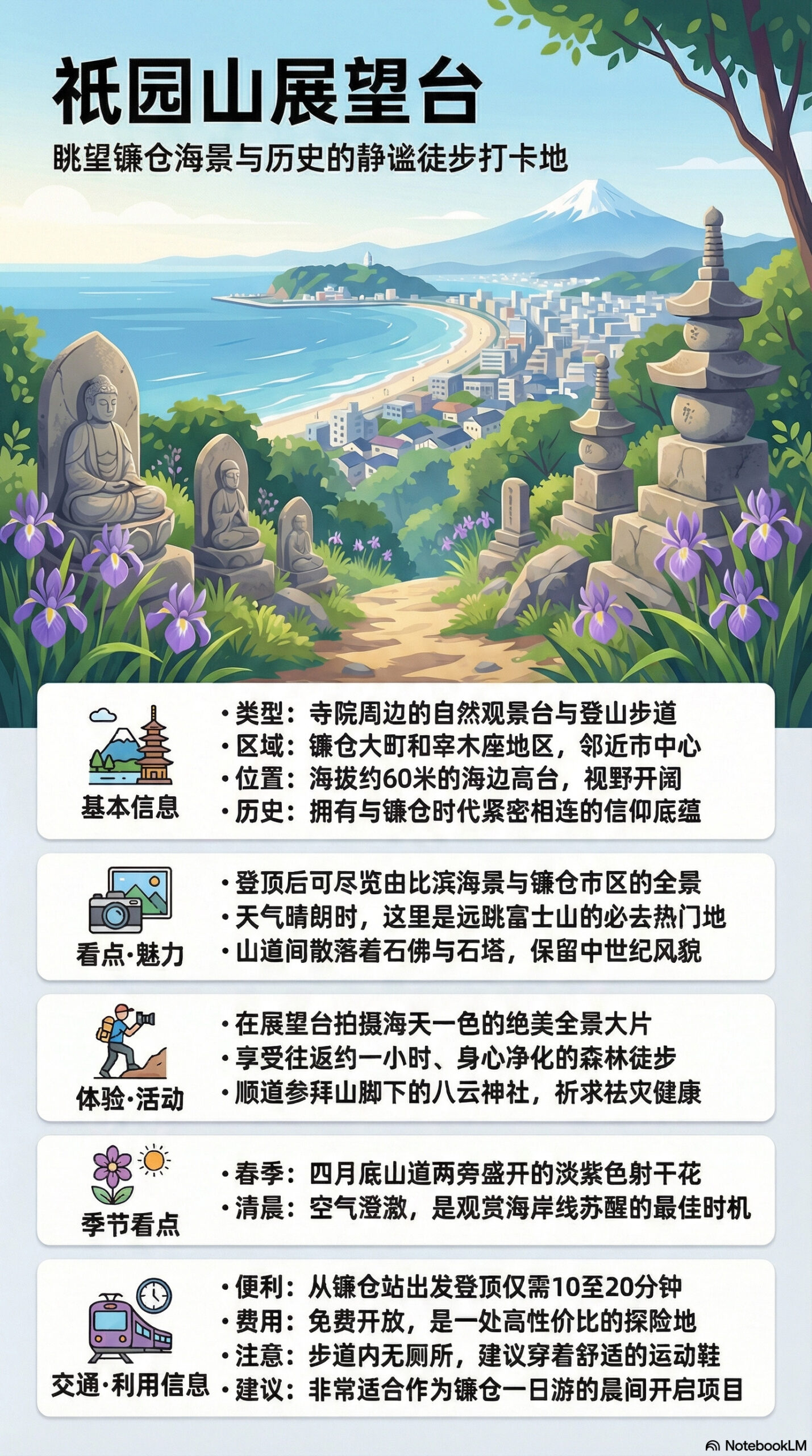 祇园山观景台旅游信息图