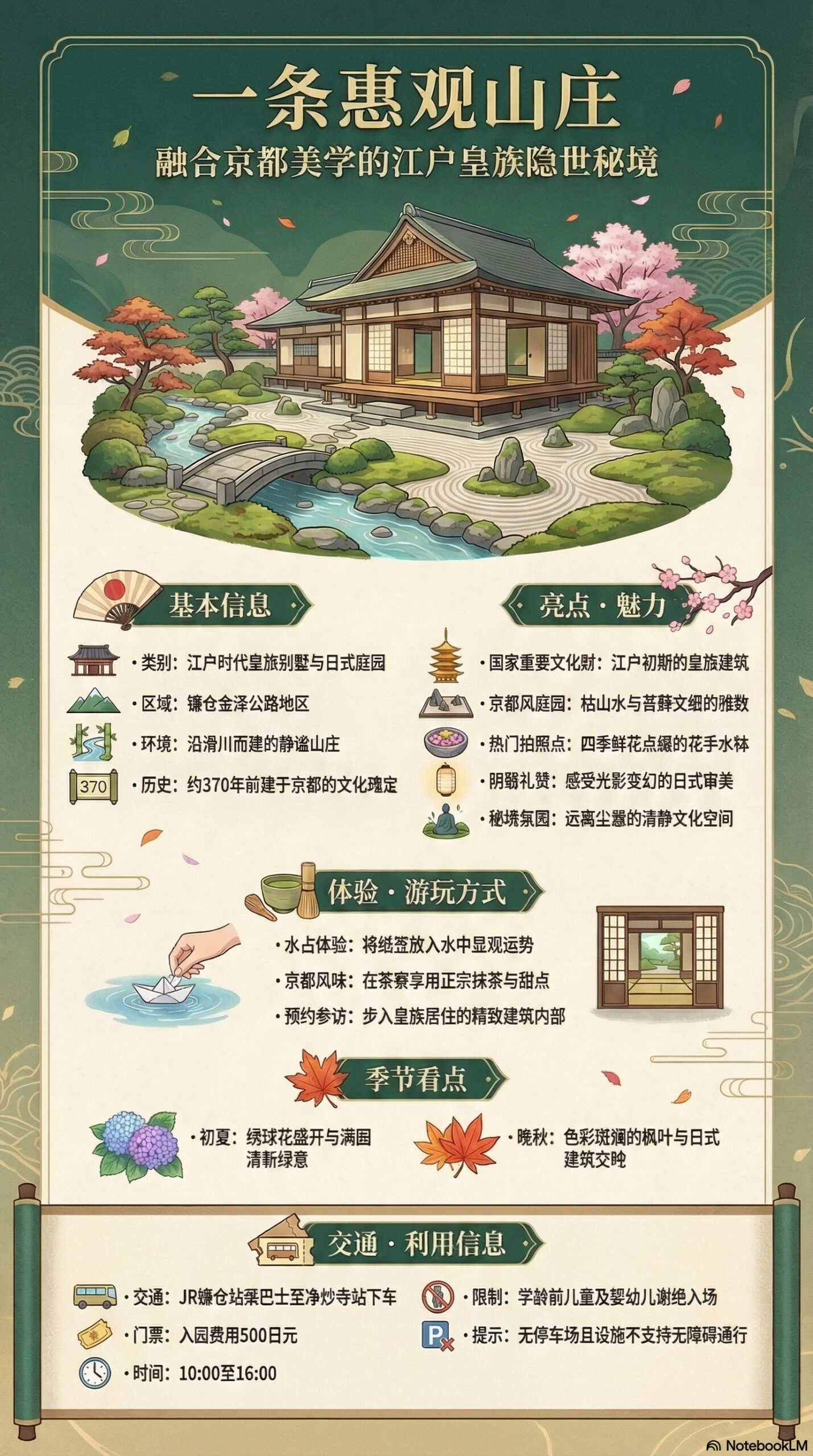 一条惠观山庄旅游信息图