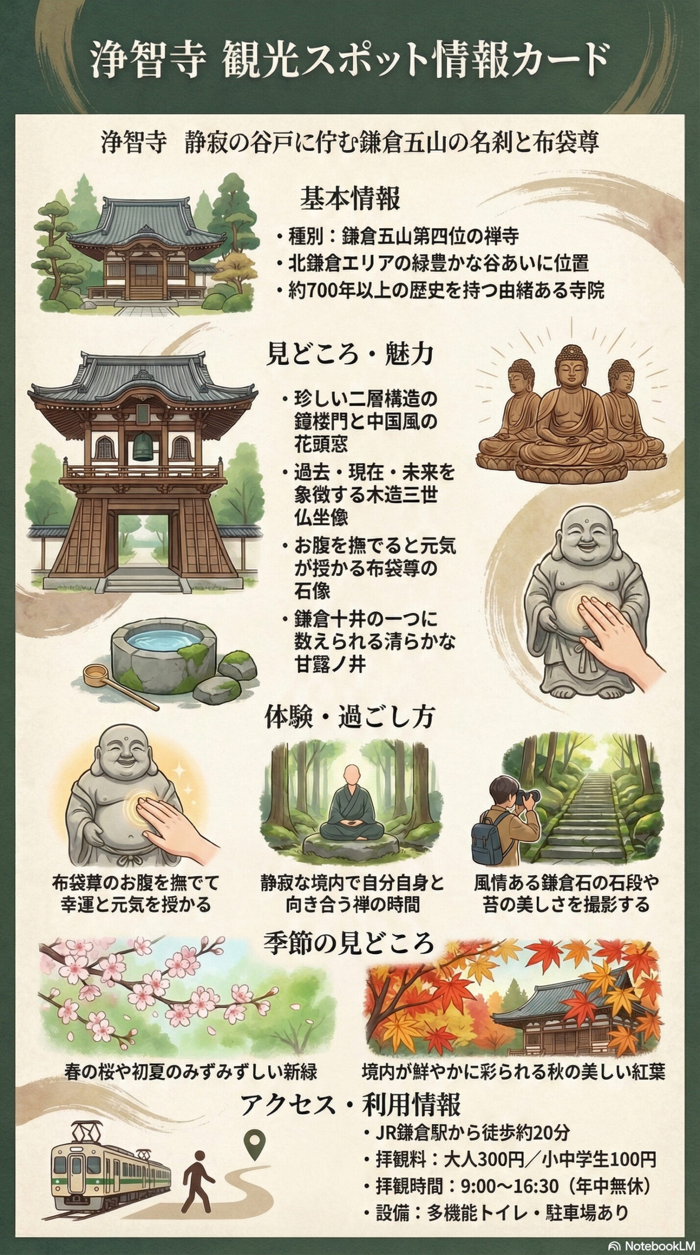 浄智寺の観光情報インフォグラフィック