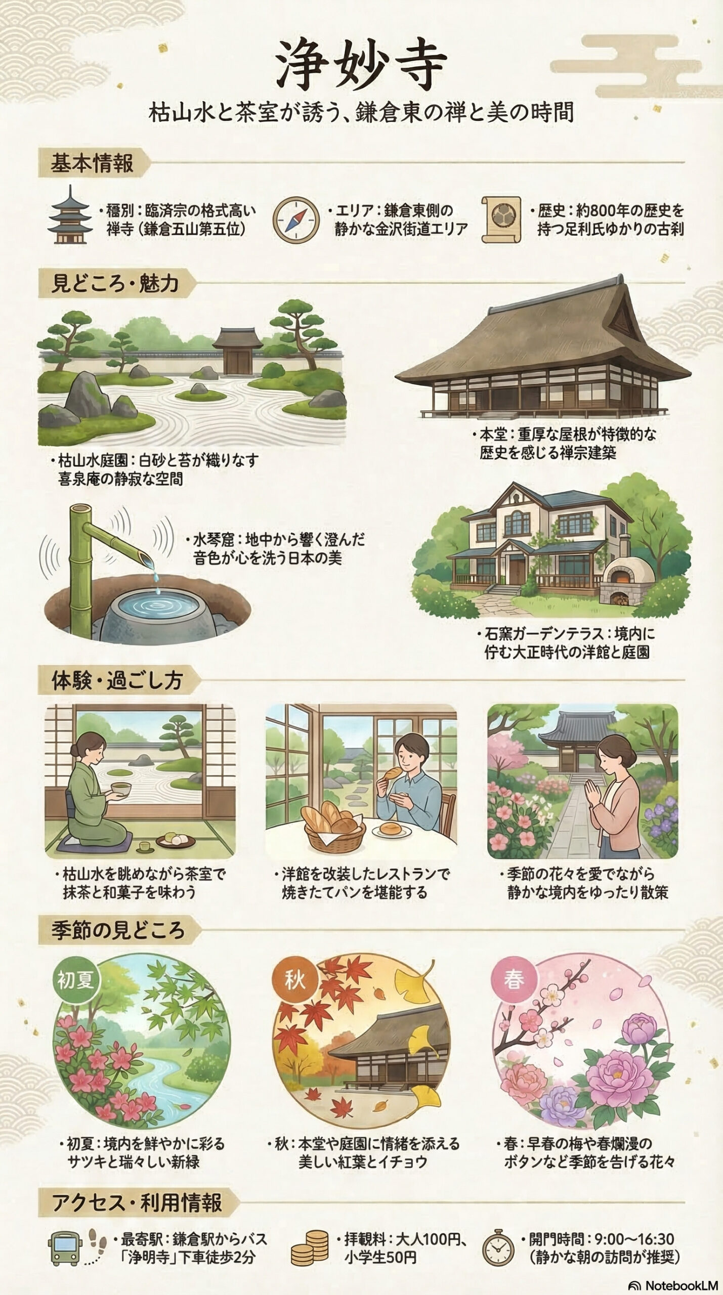 浄妙寺の観光情報インフォグラフィック