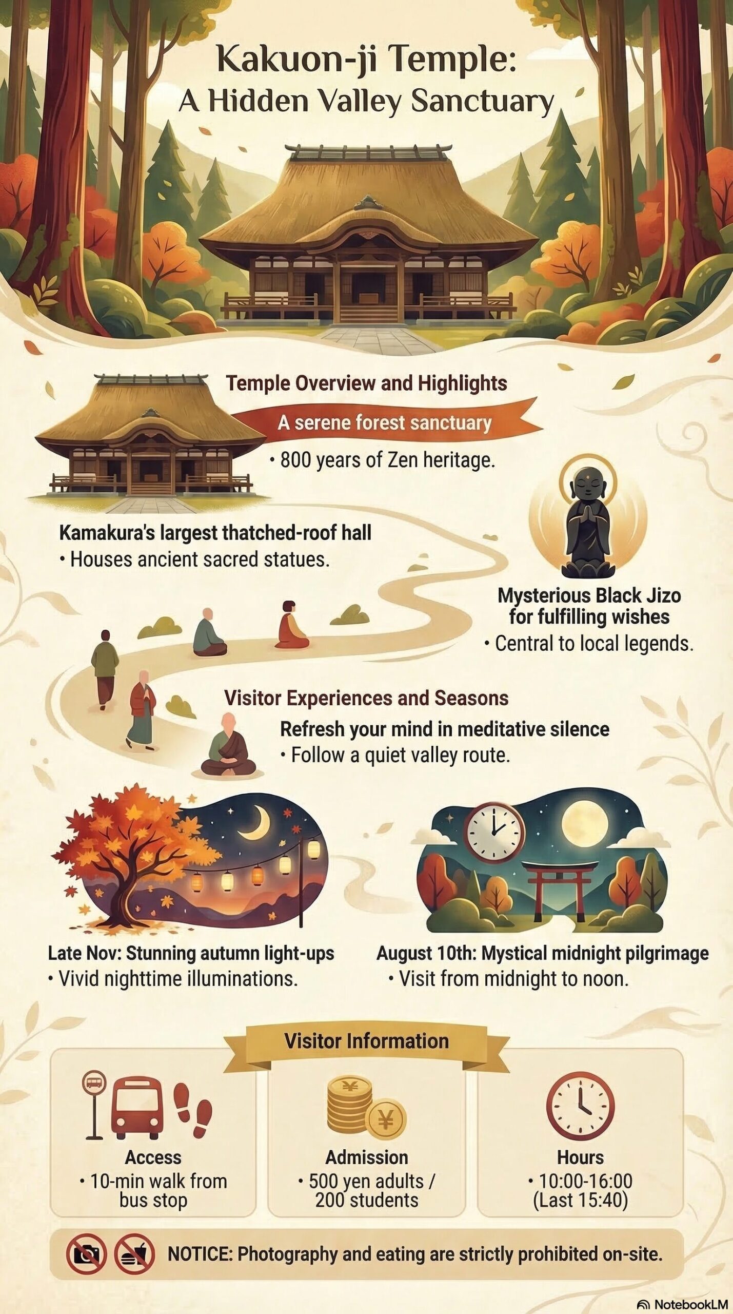 Kakuonji Temple travel information infographic