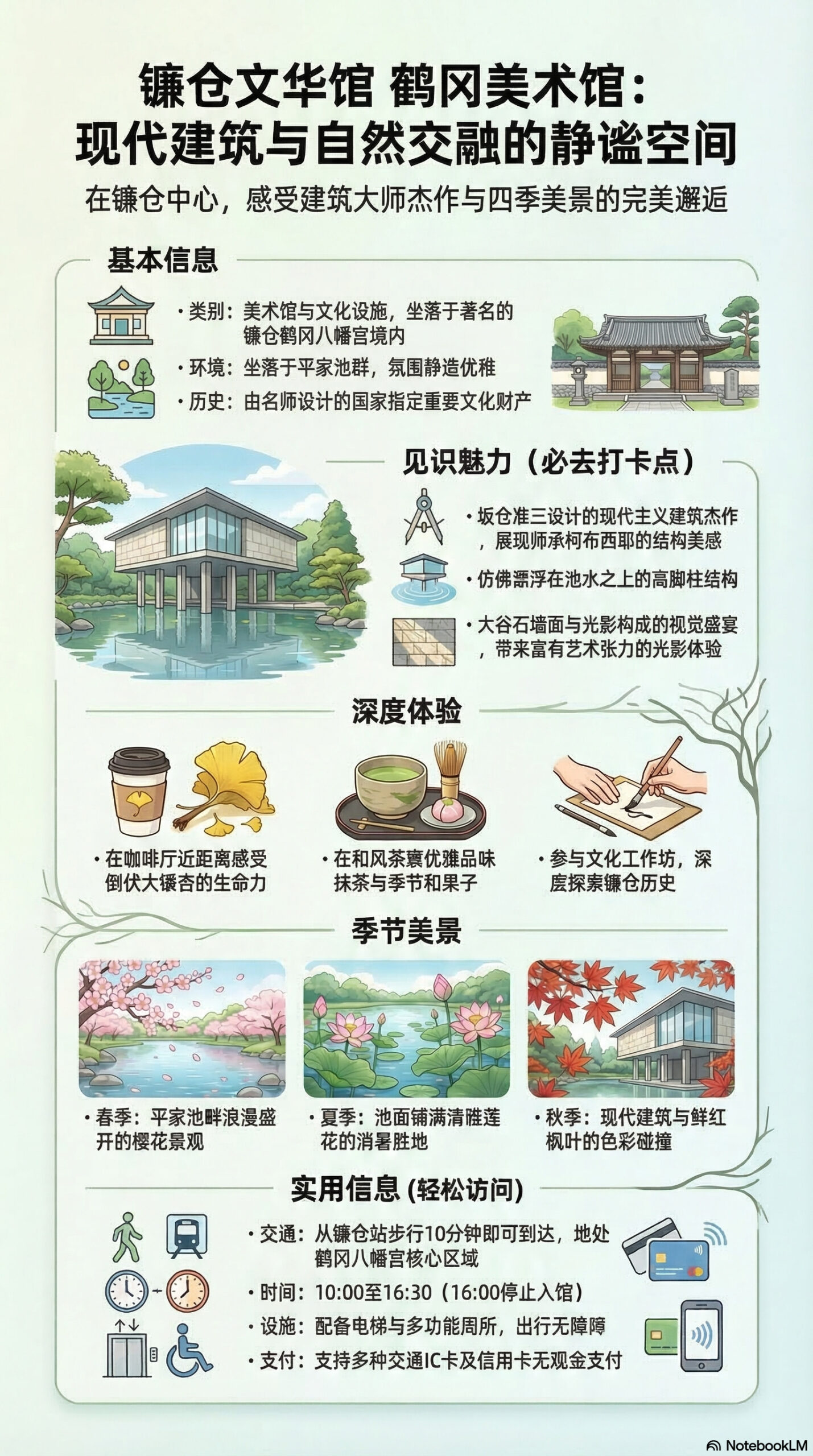 镰仓文华馆 鹤冈博物馆旅游信息图