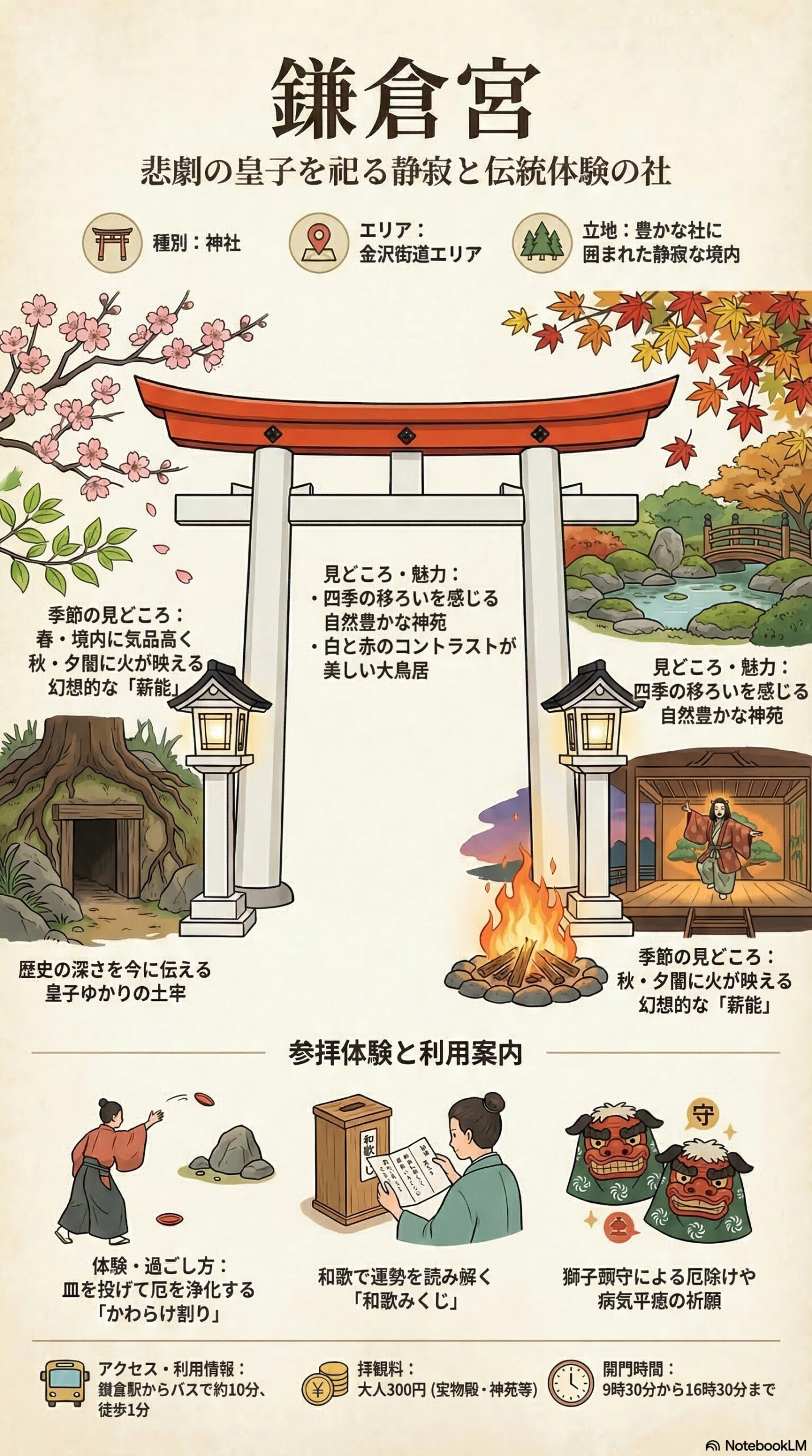 鎌倉宮の観光情報インフォグラフィック | 鎌倉観光完全ガイド 鎌倉宮の観光情報インフォグラフィック