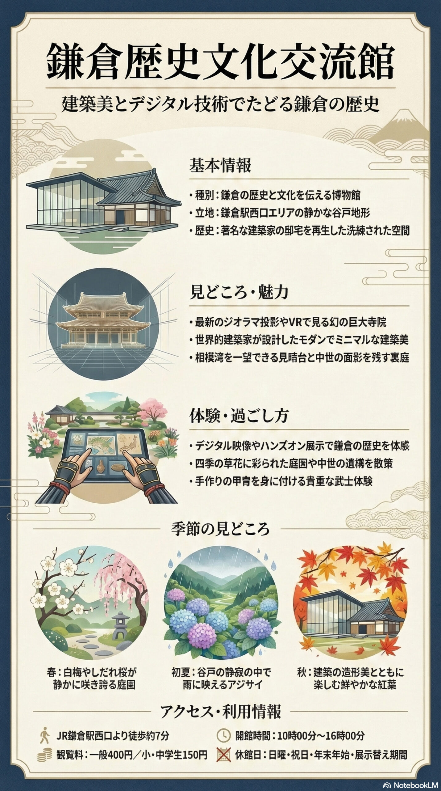 鎌倉歴史文化交流館｜ノーマン・フォスター邸でVR・甲冑体験と鎌倉通史