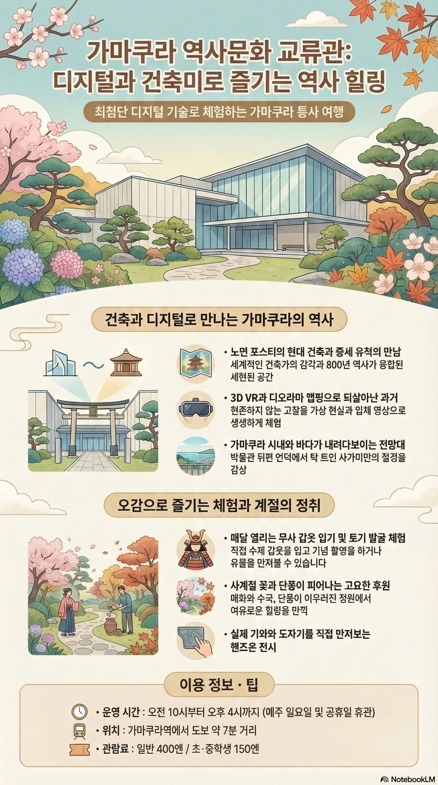 가마쿠라 역사문화교류관 관광 정보 인포그래픽