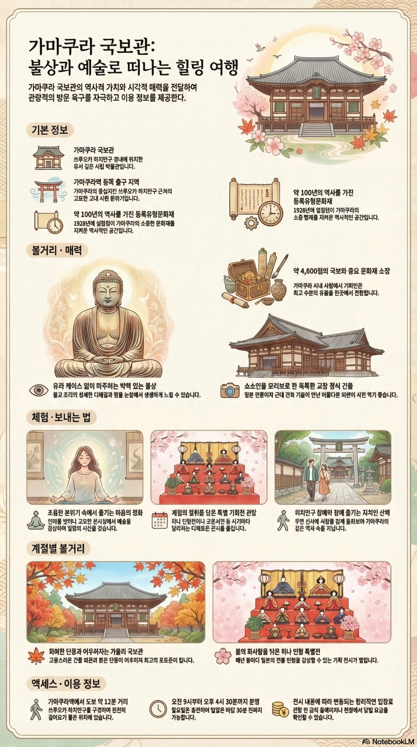 가마쿠라 국보관 관광 정보 인포그래픽