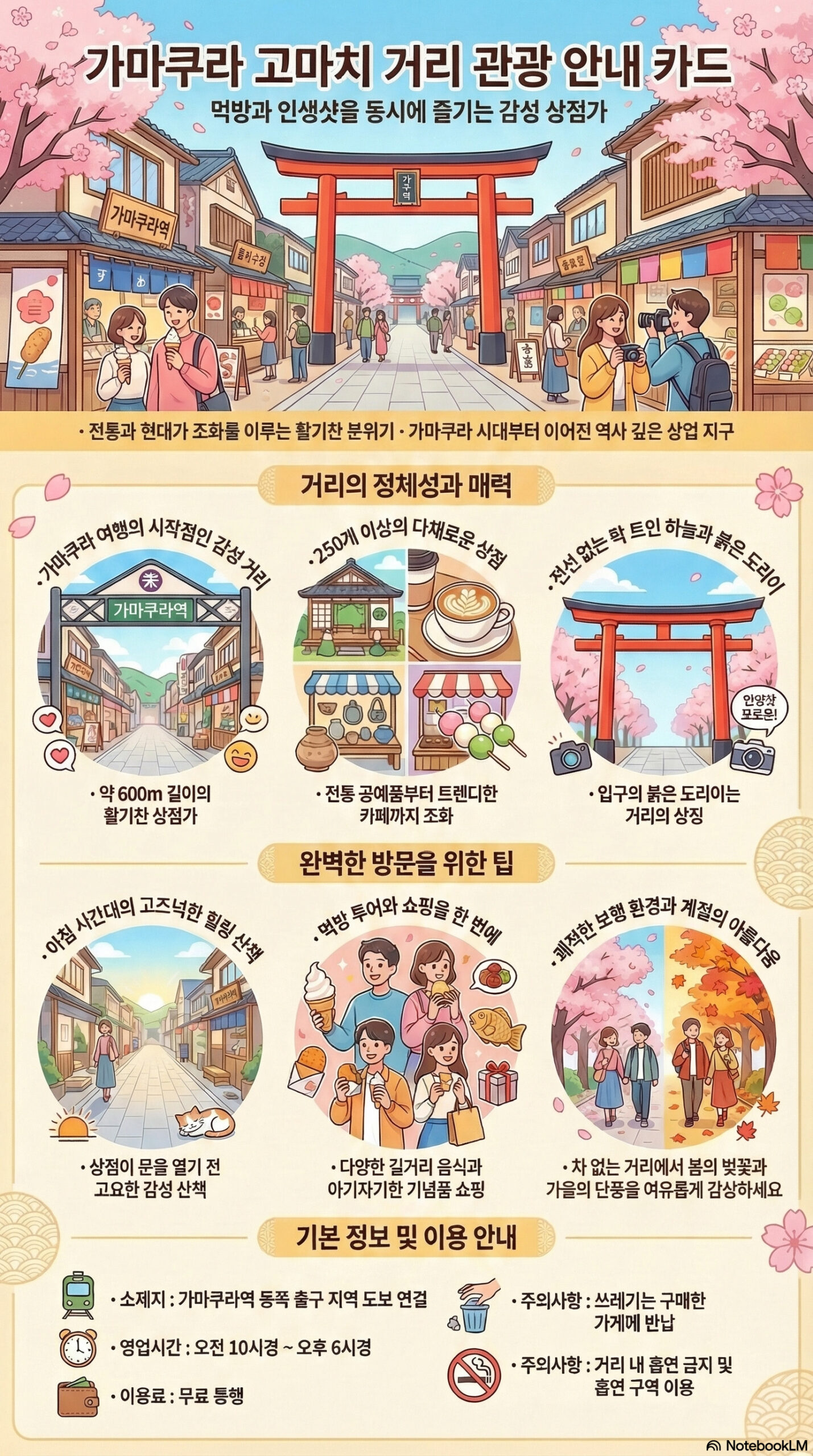 고마치도리 관광 정보 인포그래픽