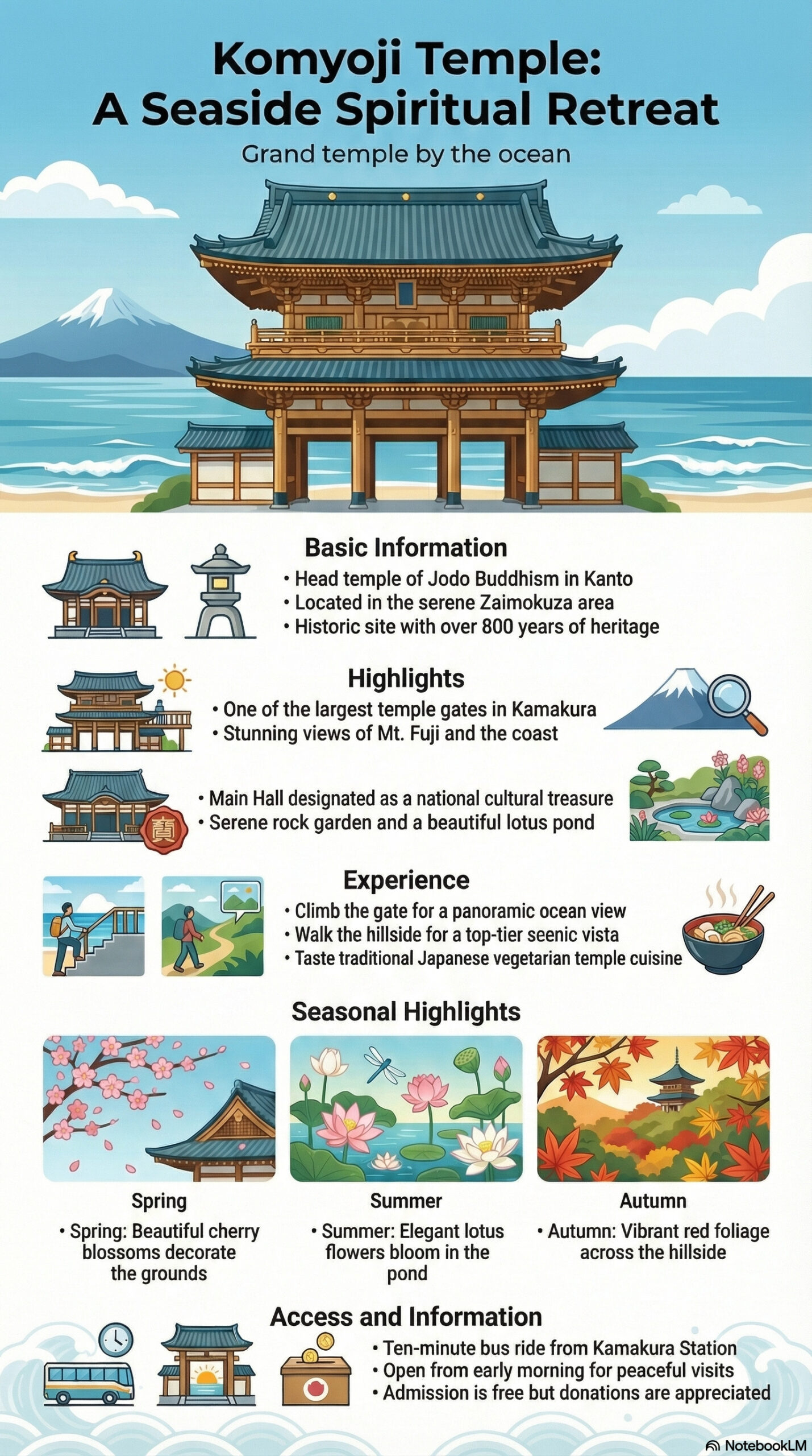 Komyo-ji Temple travel information infographic
