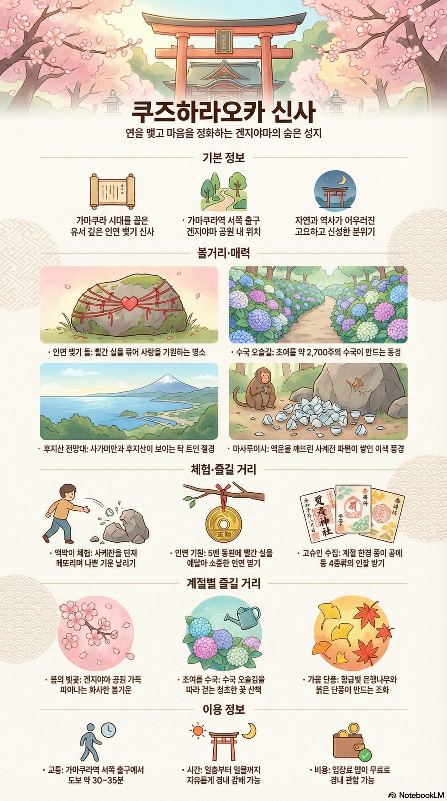 구즈하라오카 신사 관광 정보 인포그래픽