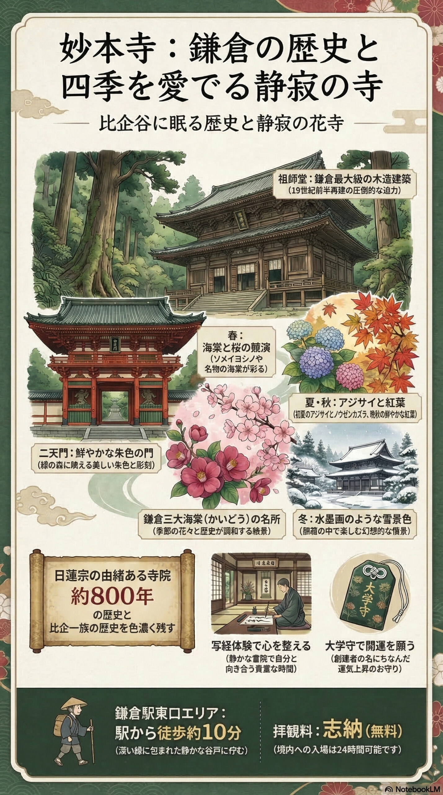 妙本寺の観光情報インフォグラフィック