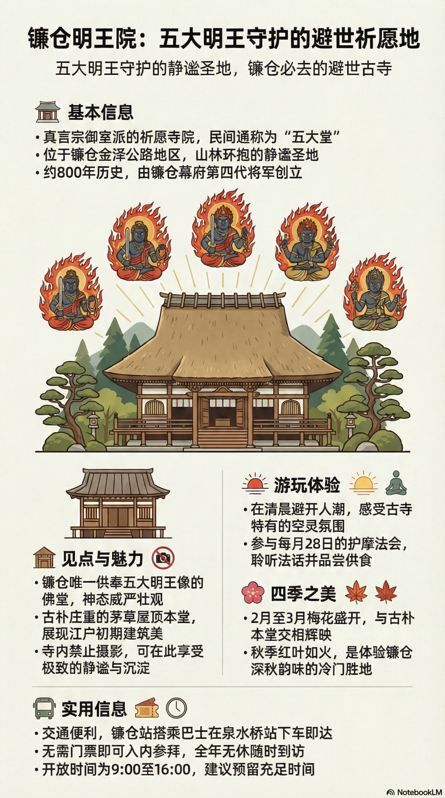 明王院旅游信息图 | 镰仓观光完全指南 明王院旅游信息图