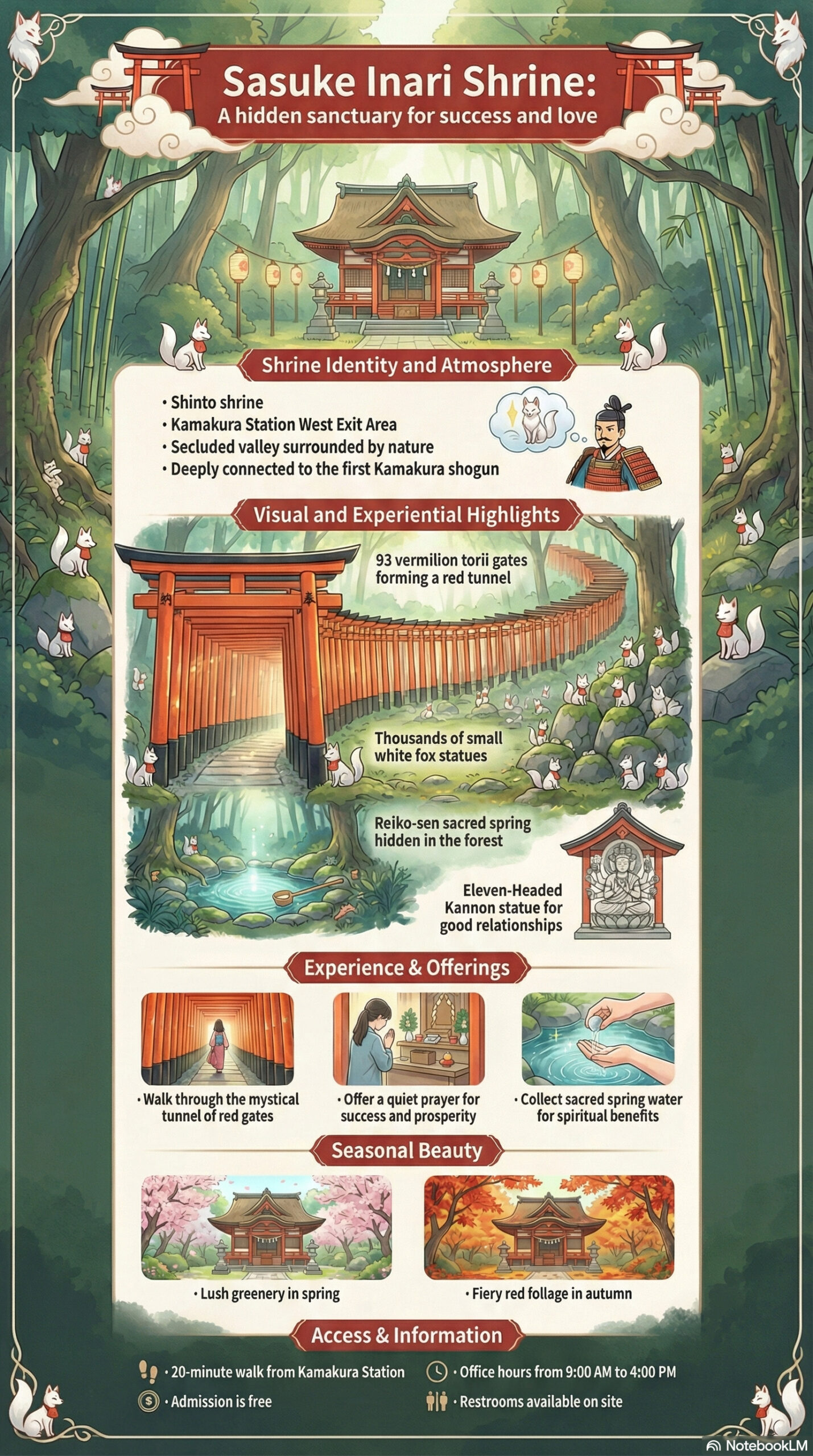 Sasuke Inari Shrine travel information infographic