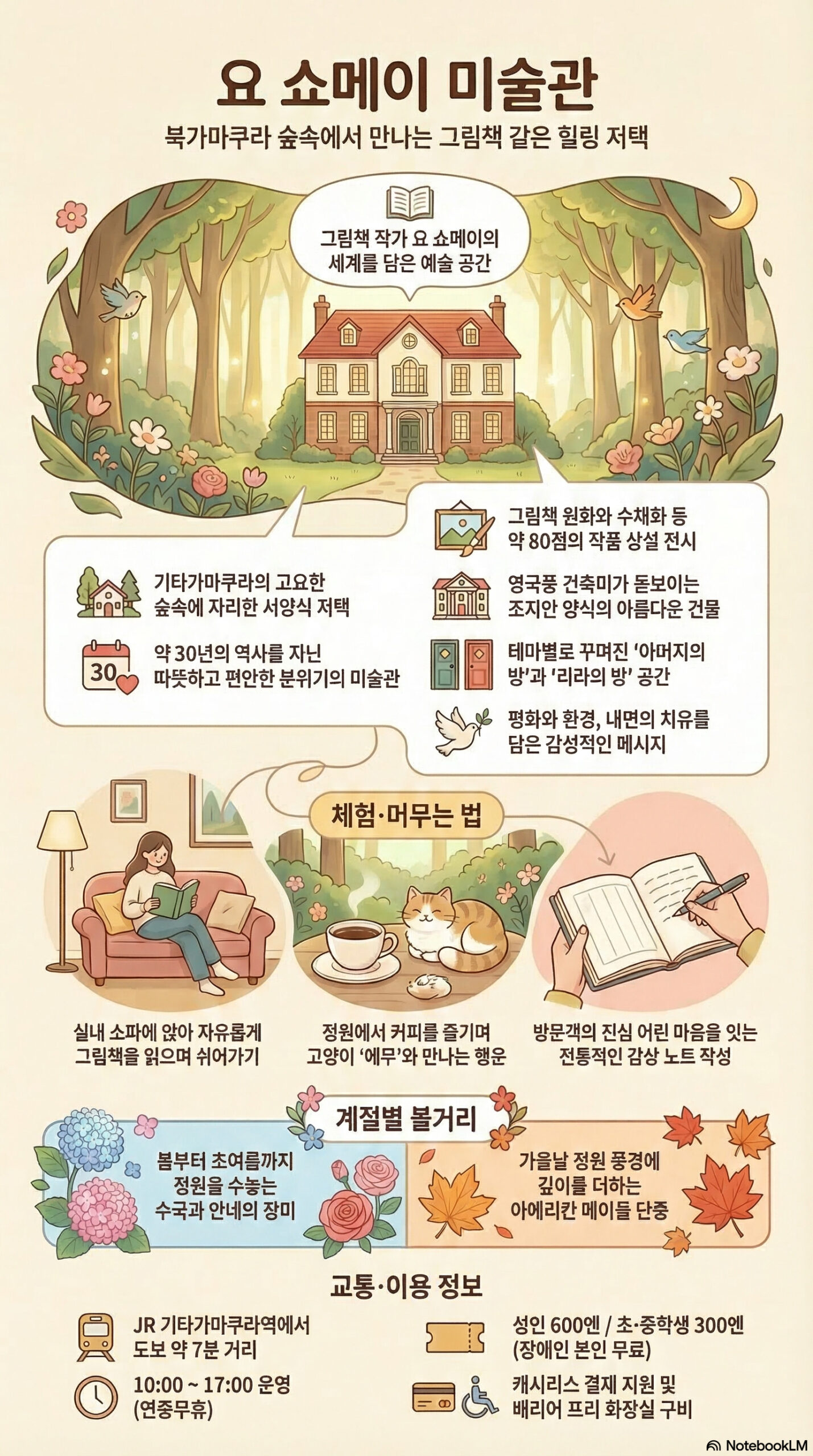 요 쇼메이 미술관 관광 정보 인포그래픽