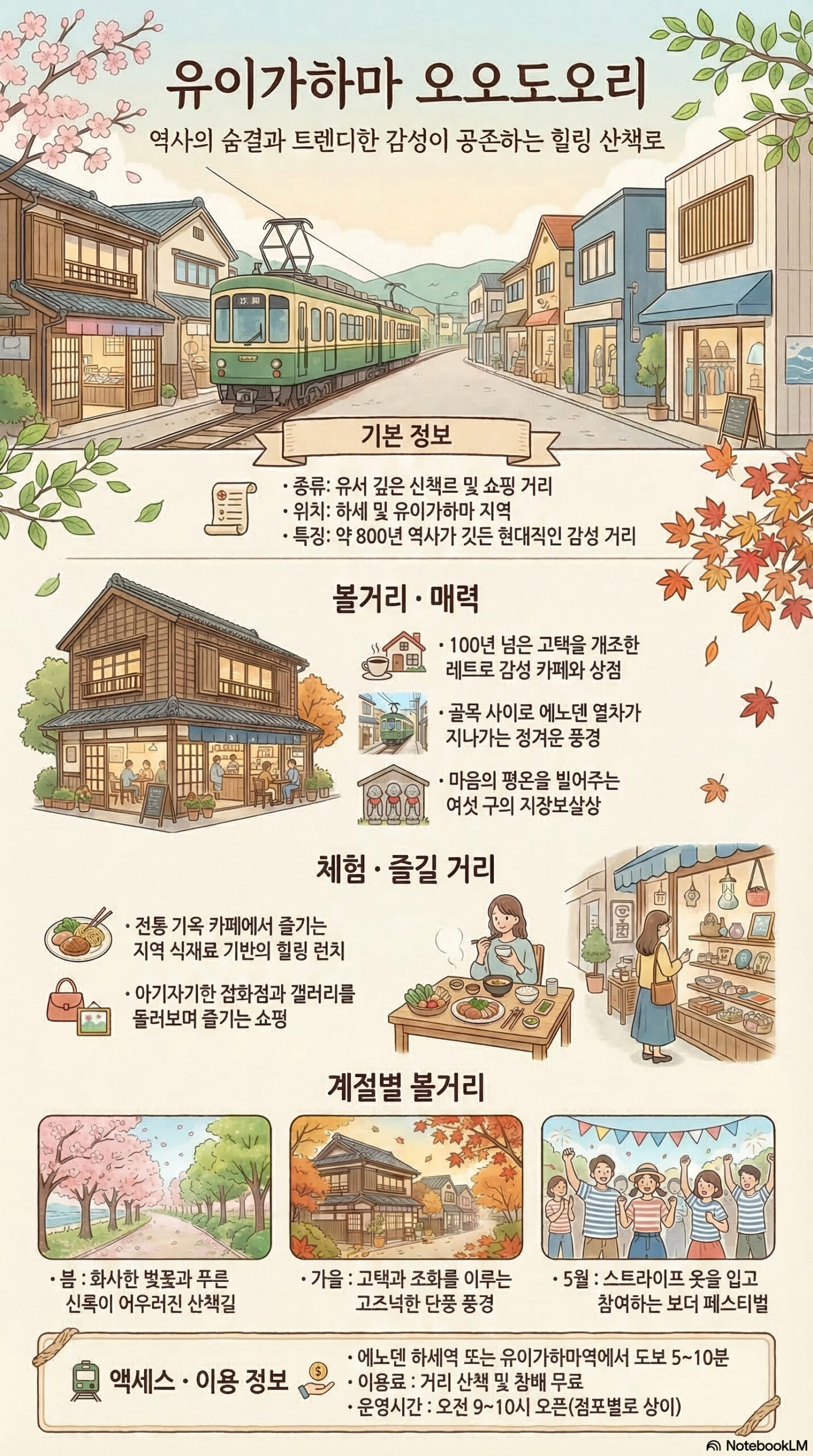 유이가하마 오도리 관광 정보 인포그래픽