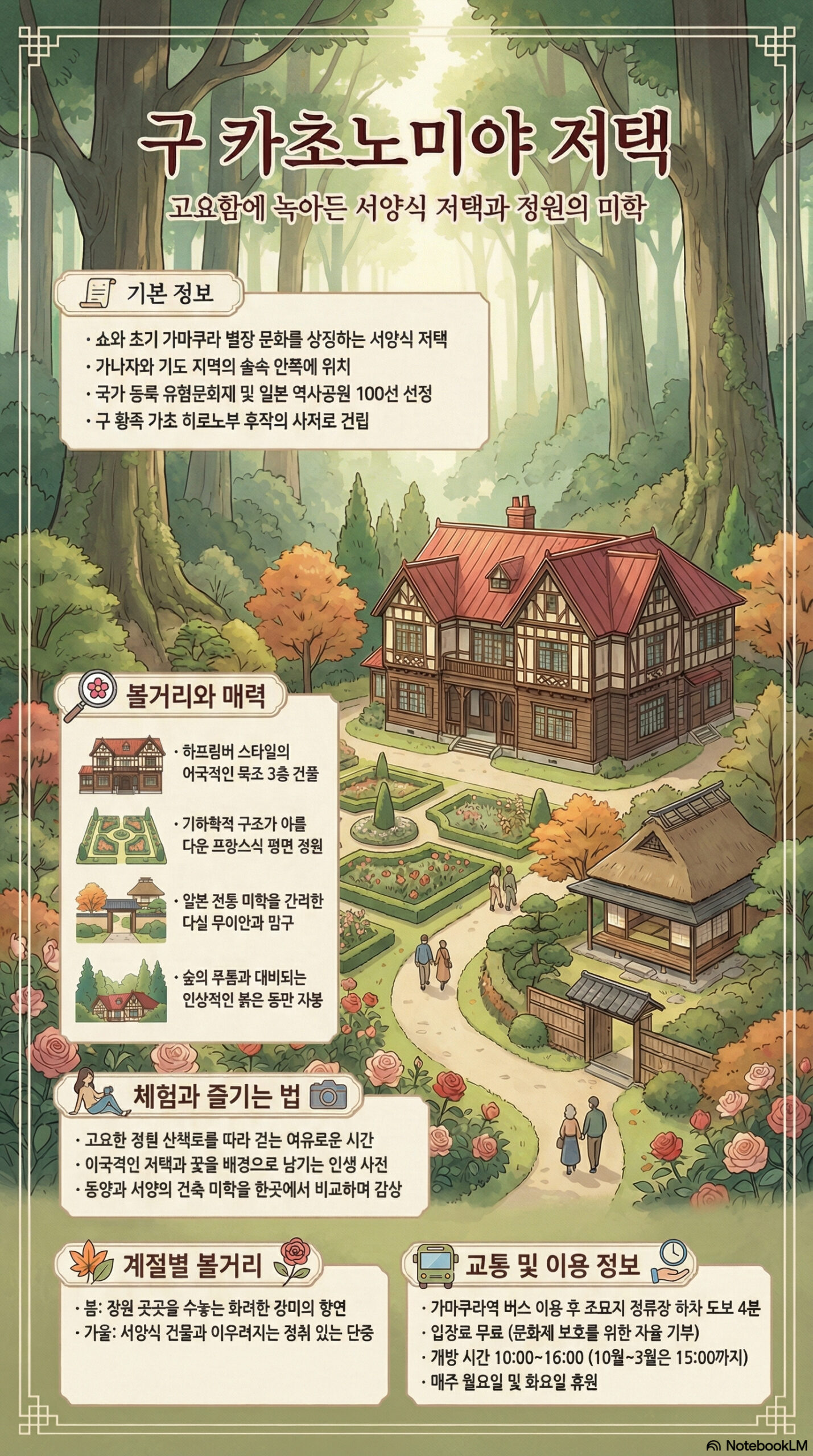 묘류지 관광 정보 인포그래픽 | 가마쿠라 관광 완전 가이드 묘류지 관광 정보 인포그래픽