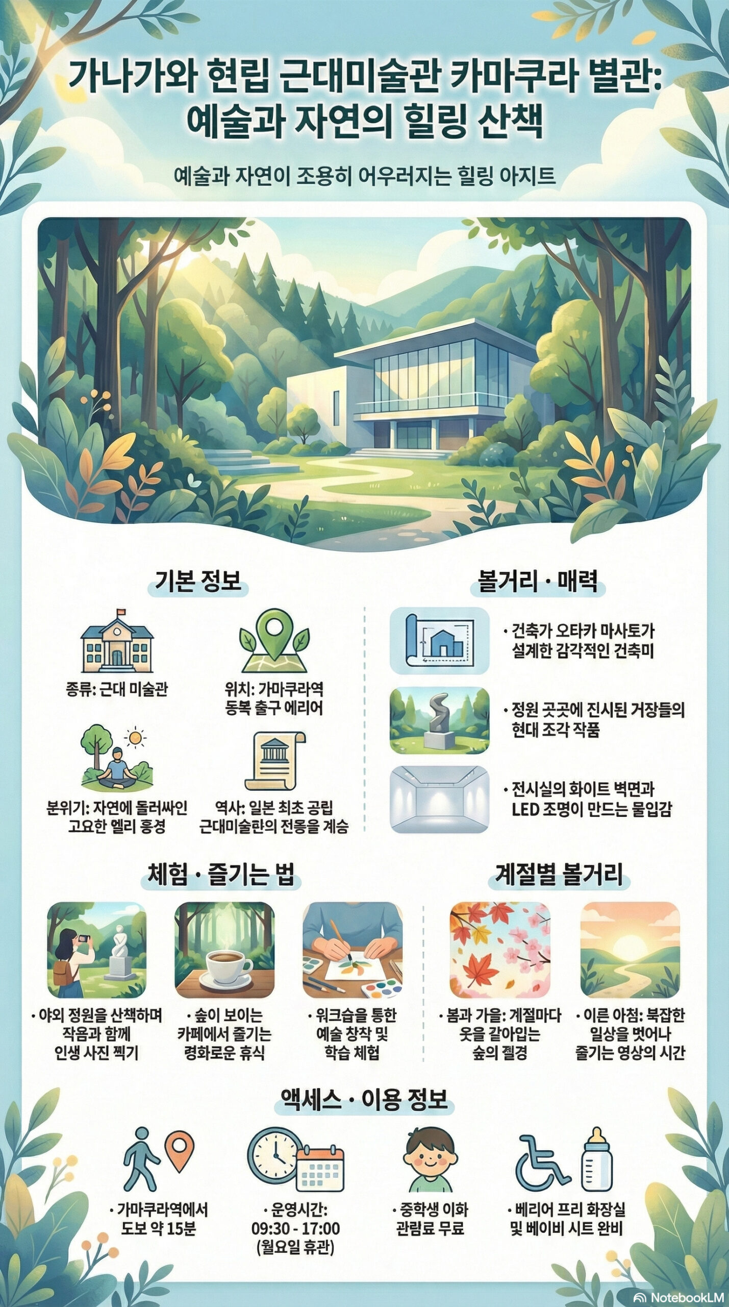 가나가와현립 근대미술관 가마쿠라 별관 관광 정보 인포그래픽
