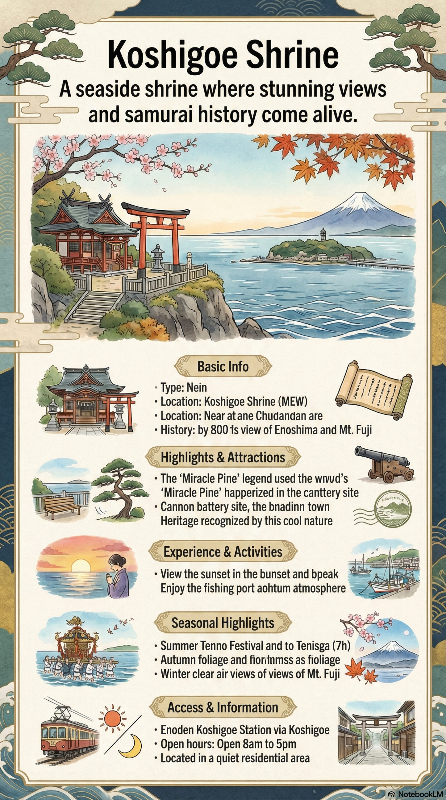 Koburajinja Shrine travel information infographic