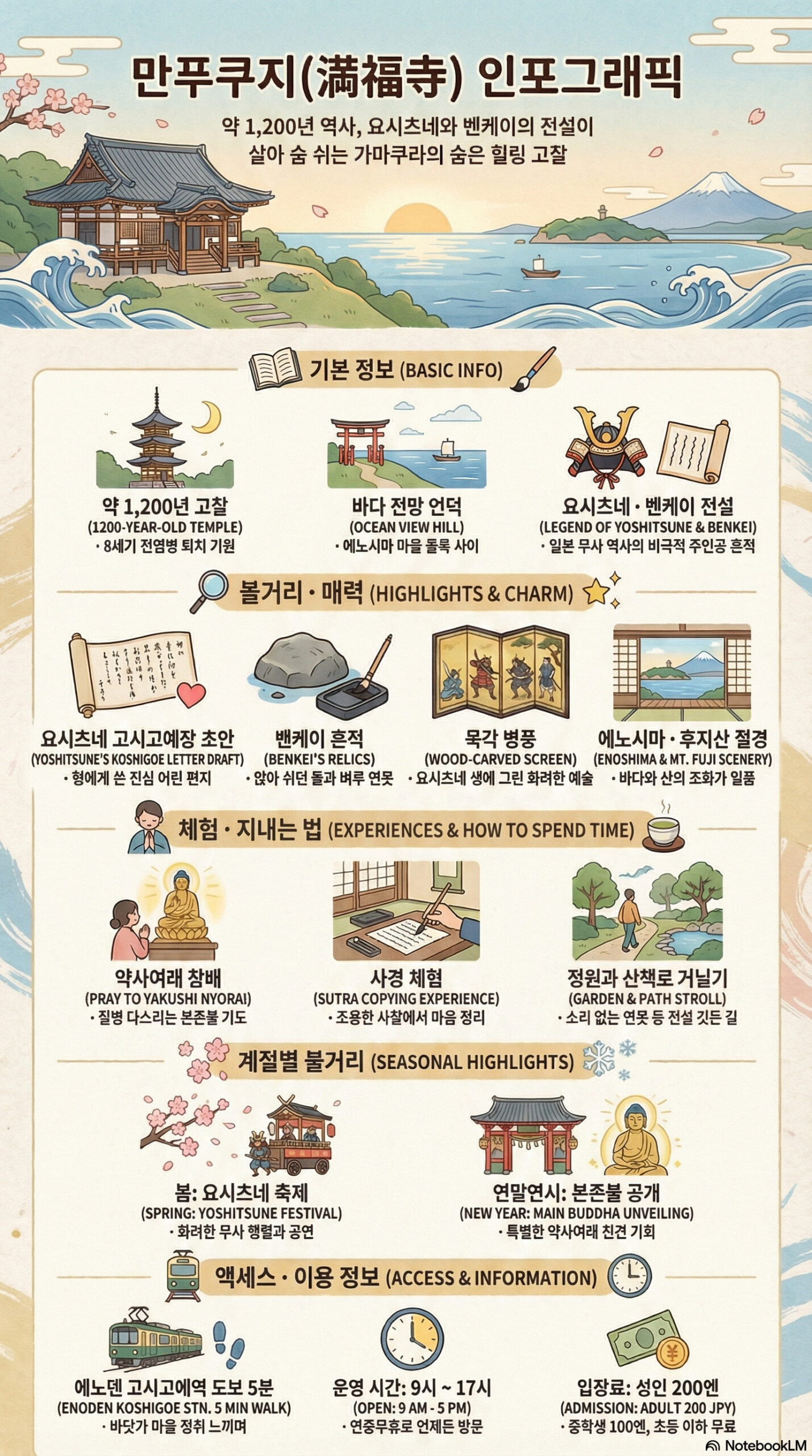 만푸쿠지 관광 정보 인포그래픽
