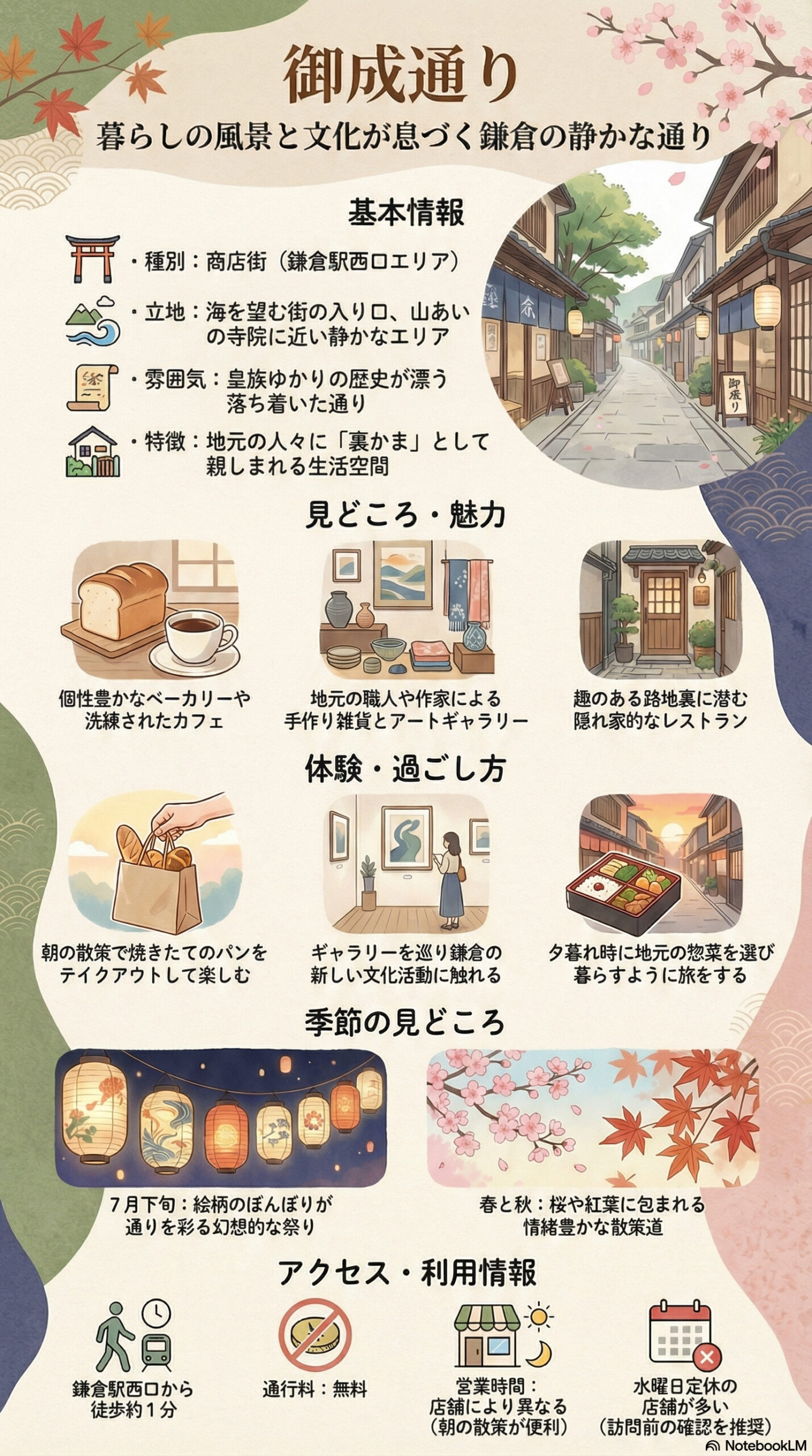 御成通りの観光情報インフォグラフィック