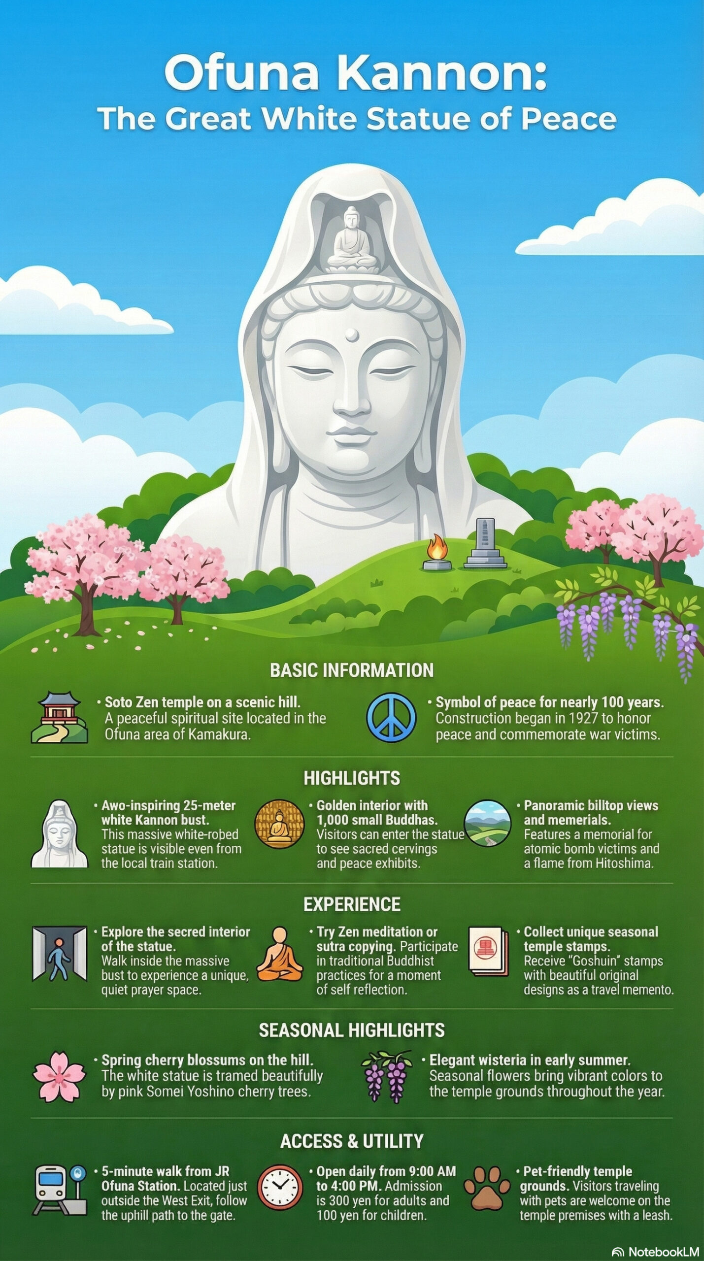 Yuigahama Odori Street travel information infographic | Kamakura Guide Yuigahama Odori Street travel information infographic