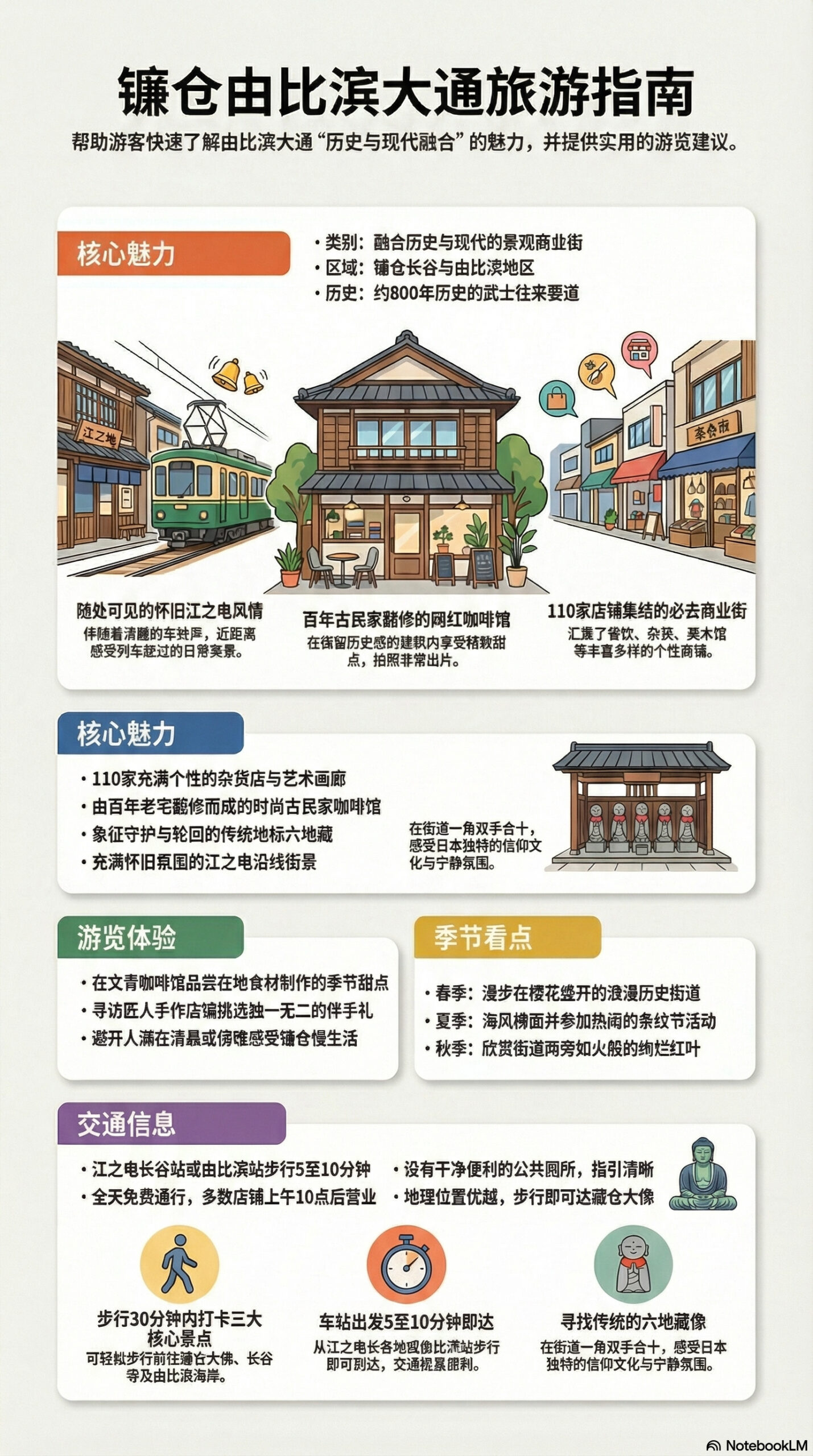 由比滨大通旅游信息图